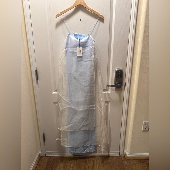 SWF Sheer Slip Maxi Dress in Sky Blue size S NWT - Picture 6 of 8